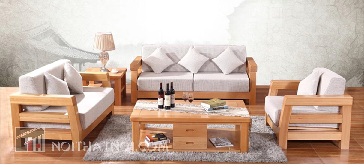 sofa gỗ hiện đại sang trọng